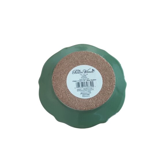 "Pioneer Woman" Stoneware Floral Coaster Green 4" In Diameter - Picture 2 of 3